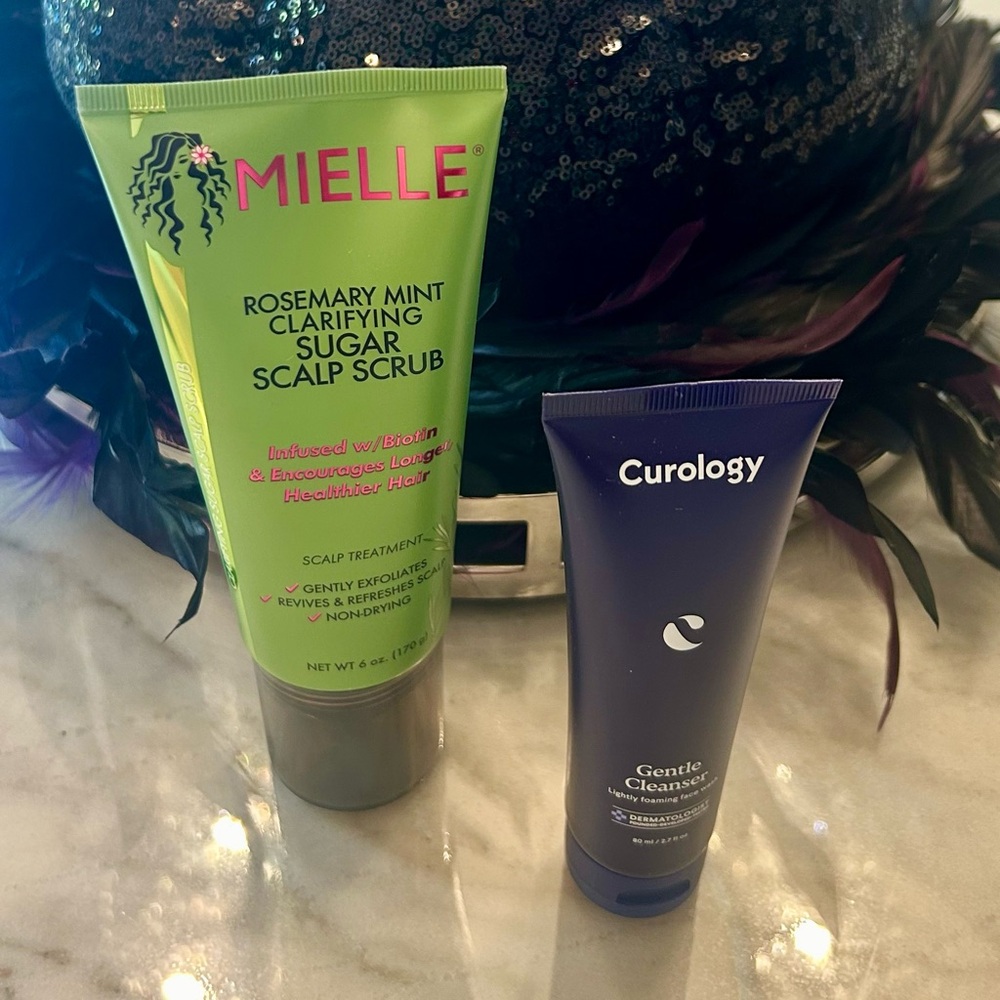 MIELLE Clarifying Scalp Sugar Scrub + CUROLOGY Face Cleanser 🆕